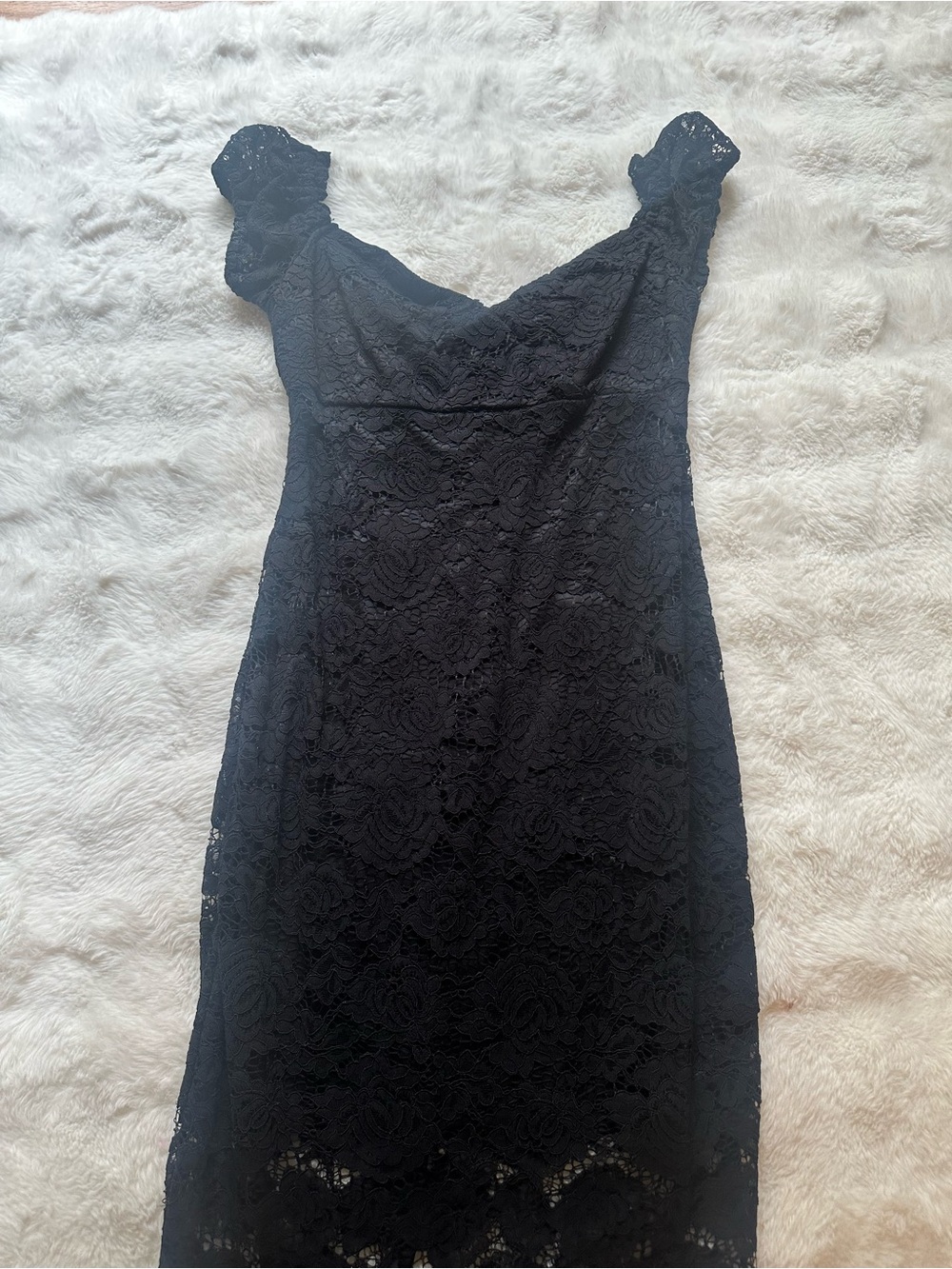 Express Black Lace Midi Dress